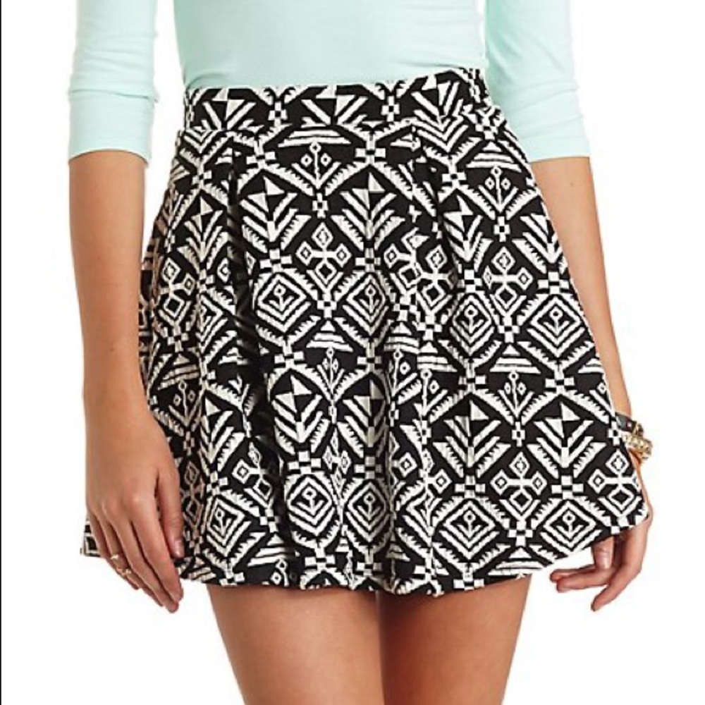 VS PINK BLACK AND WHITE TRIBAL SKATER SKIRT